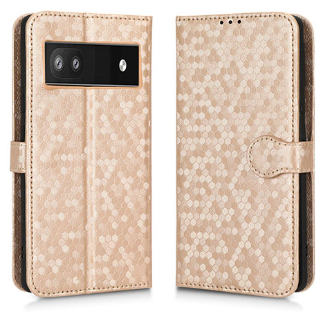 Custodia Portafoglio In Pelle Cover con Supporto C01X per Google Pixel 6a 5G Oro