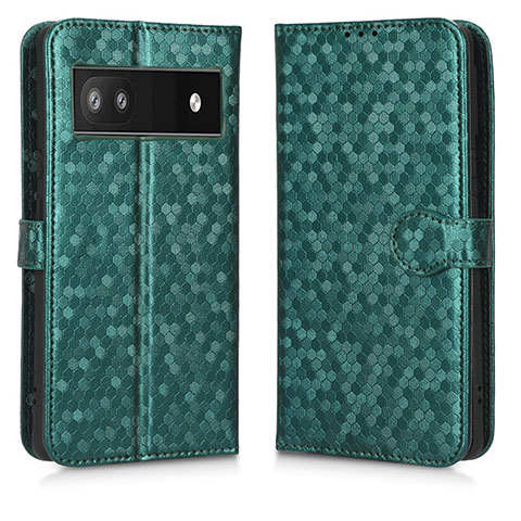 Custodia Portafoglio In Pelle Cover con Supporto C01X per Google Pixel 6a 5G Verde