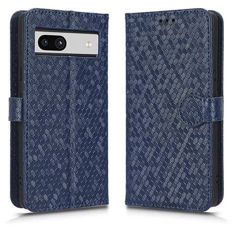 Custodia Portafoglio In Pelle Cover con Supporto C01X per Google Pixel 7a 5G Blu