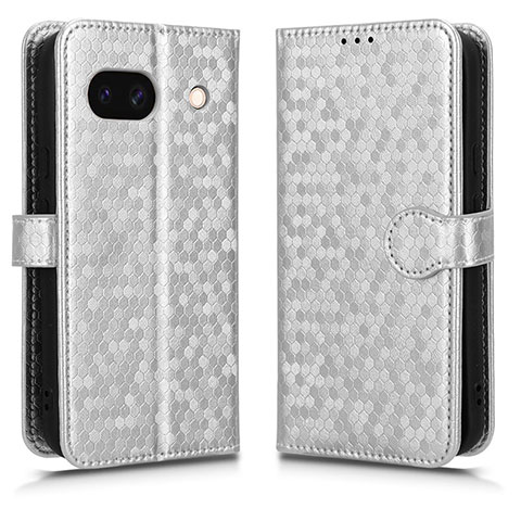 Custodia Portafoglio In Pelle Cover con Supporto C01X per Google Pixel 8a 5G Argento