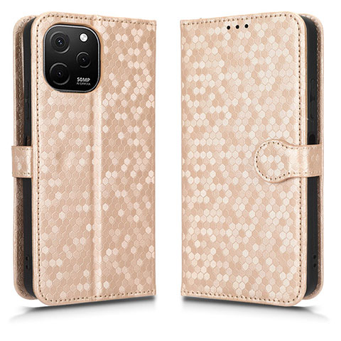 Custodia Portafoglio In Pelle Cover con Supporto C01X per Huawei Enjoy 50z Oro