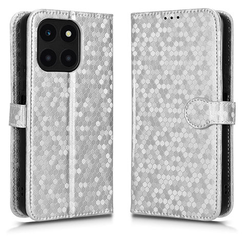 Custodia Portafoglio In Pelle Cover con Supporto C01X per Huawei Honor X6a Argento