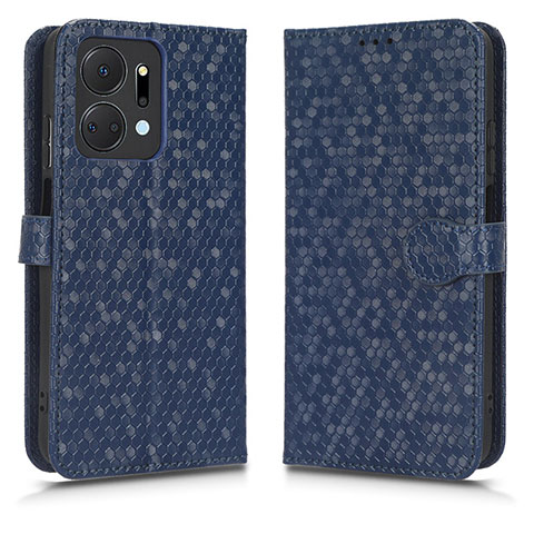 Custodia Portafoglio In Pelle Cover con Supporto C01X per Huawei Honor X7a Blu