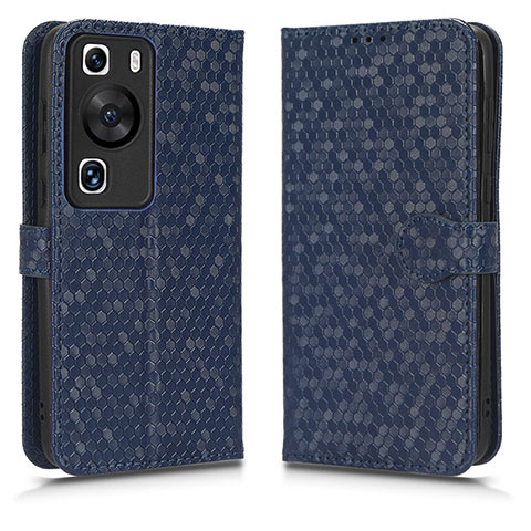 Custodia Portafoglio In Pelle Cover con Supporto C01X per Huawei P60 Pro Blu