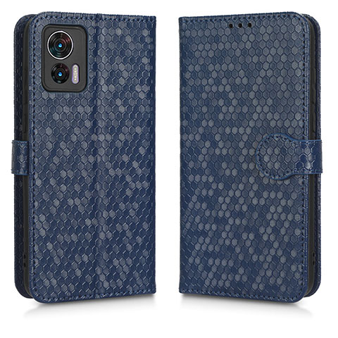 Custodia Portafoglio In Pelle Cover con Supporto C01X per Motorola Moto Edge 30 Neo 5G Blu