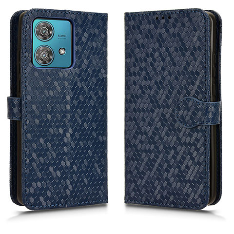 Custodia Portafoglio In Pelle Cover con Supporto C01X per Motorola Moto Edge 40 Neo 5G Blu