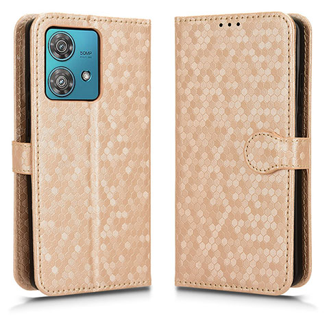 Custodia Portafoglio In Pelle Cover con Supporto C01X per Motorola Moto Edge 40 Neo 5G Oro