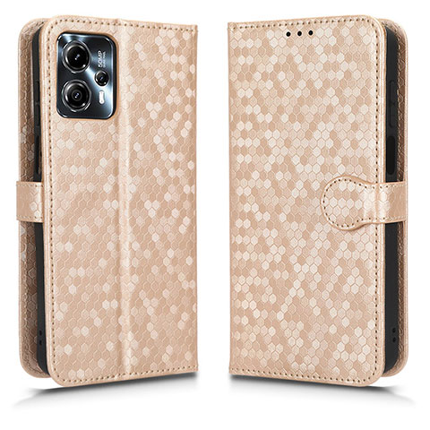 Custodia Portafoglio In Pelle Cover con Supporto C01X per Motorola Moto G23 Oro