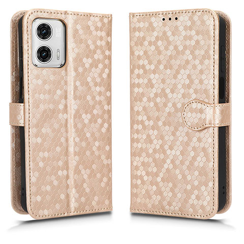 Custodia Portafoglio In Pelle Cover con Supporto C01X per Motorola Moto G53j 5G Oro