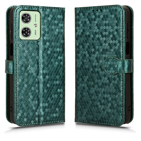 Custodia Portafoglio In Pelle Cover con Supporto C01X per Motorola Moto G54 5G Verde