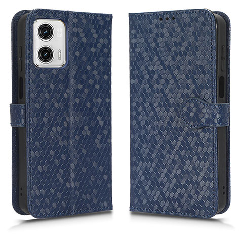 Custodia Portafoglio In Pelle Cover con Supporto C01X per Motorola Moto G73 5G Blu