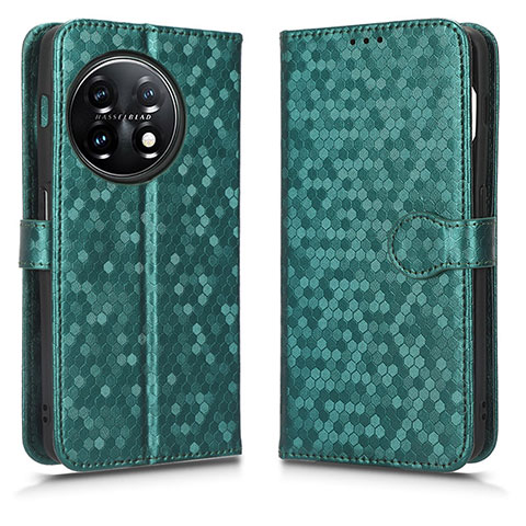 Custodia Portafoglio In Pelle Cover con Supporto C01X per OnePlus Ace 2 5G Verde