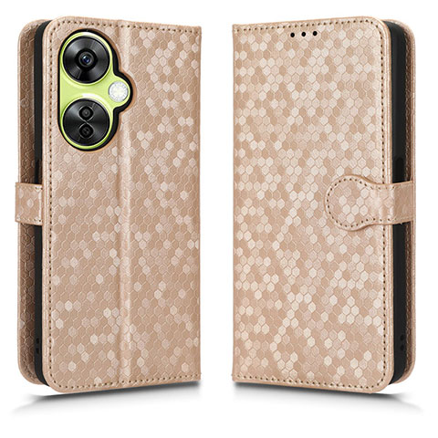 Custodia Portafoglio In Pelle Cover con Supporto C01X per OnePlus Nord CE 3 5G Oro