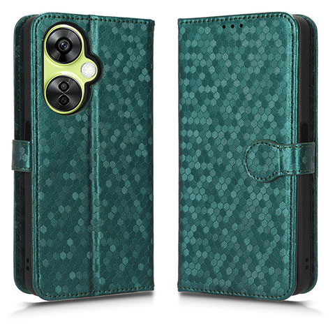 Custodia Portafoglio In Pelle Cover con Supporto C01X per OnePlus Nord CE 3 5G Verde