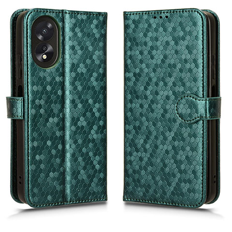 Custodia Portafoglio In Pelle Cover con Supporto C01X per Oppo A78 4G Verde