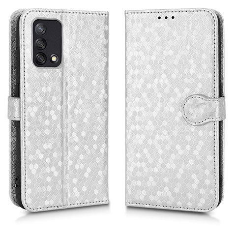 Custodia Portafoglio In Pelle Cover con Supporto C01X per Oppo F19s Argento