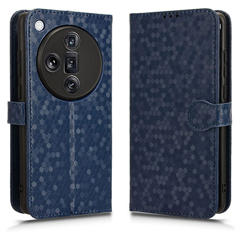 Custodia Portafoglio In Pelle Cover con Supporto C01X per Oppo Find X7 Ultra 5G Blu