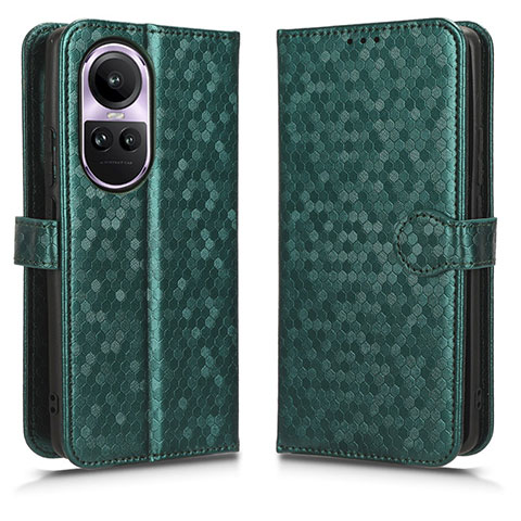 Custodia Portafoglio In Pelle Cover con Supporto C01X per Oppo Reno10 5G Verde