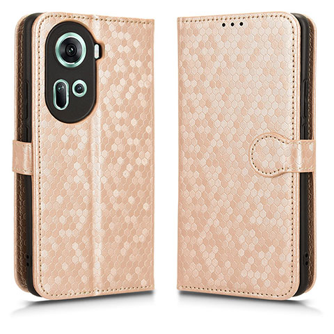 Custodia Portafoglio In Pelle Cover con Supporto C01X per Oppo Reno11 5G Oro