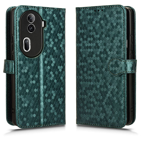 Custodia Portafoglio In Pelle Cover con Supporto C01X per Oppo Reno11 Pro 5G Verde