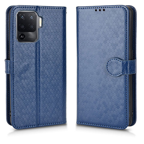 Custodia Portafoglio In Pelle Cover con Supporto C01X per Oppo Reno5 Z 5G Blu