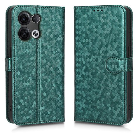 Custodia Portafoglio In Pelle Cover con Supporto C01X per Oppo Reno8 Pro 5G Verde