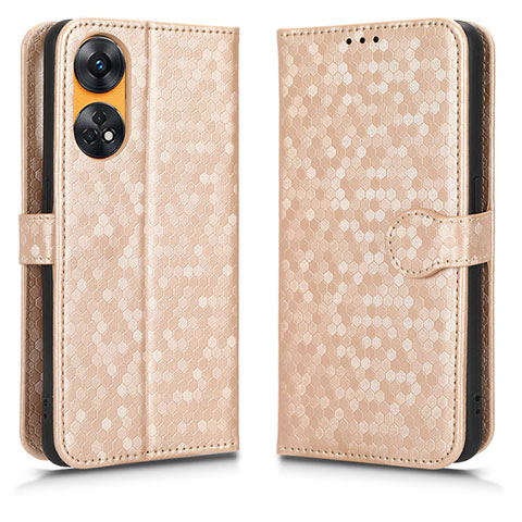 Custodia Portafoglio In Pelle Cover con Supporto C01X per Oppo Reno8 T 4G Oro