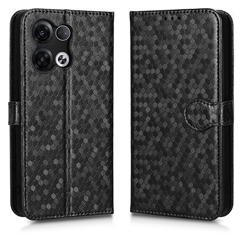 Custodia Portafoglio In Pelle Cover con Supporto C01X per Oppo Reno9 Pro+ Plus 5G Nero