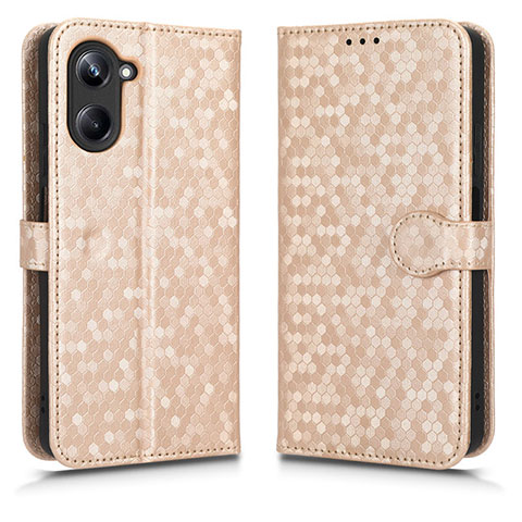 Custodia Portafoglio In Pelle Cover con Supporto C01X per Realme 10 Pro 5G Oro