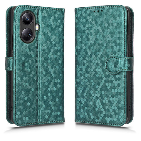 Custodia Portafoglio In Pelle Cover con Supporto C01X per Realme 10 Pro+ Plus 5G Verde