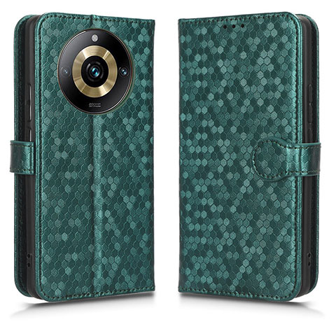 Custodia Portafoglio In Pelle Cover con Supporto C01X per Realme 11 Pro+ Plus 5G Verde