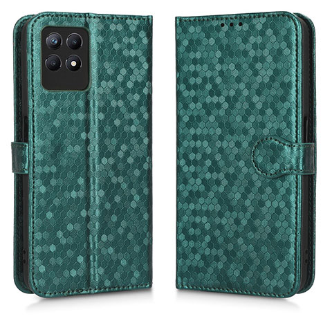 Custodia Portafoglio In Pelle Cover con Supporto C01X per Realme 8i Verde