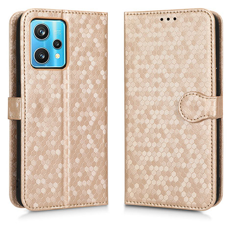 Custodia Portafoglio In Pelle Cover con Supporto C01X per Realme 9 Pro+ Plus 5G Oro