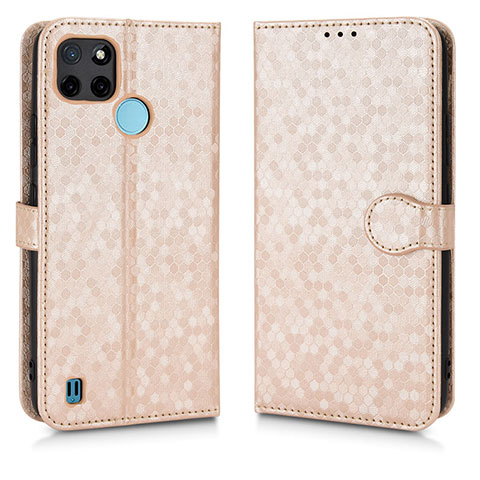 Custodia Portafoglio In Pelle Cover con Supporto C01X per Realme C21Y Oro