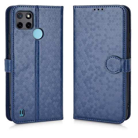 Custodia Portafoglio In Pelle Cover con Supporto C01X per Realme C25Y Blu