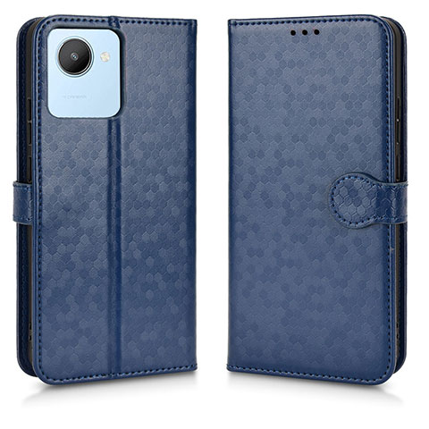 Custodia Portafoglio In Pelle Cover con Supporto C01X per Realme C30s Blu