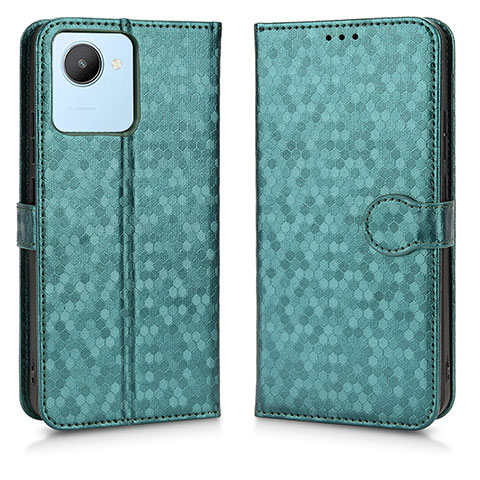 Custodia Portafoglio In Pelle Cover con Supporto C01X per Realme C30s Verde