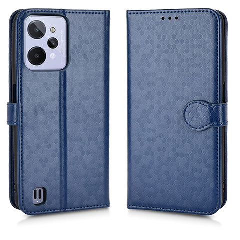 Custodia Portafoglio In Pelle Cover con Supporto C01X per Realme C31 Blu