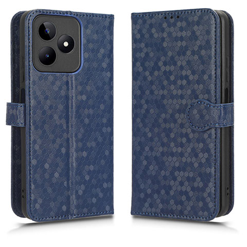 Custodia Portafoglio In Pelle Cover con Supporto C01X per Realme C67 Blu