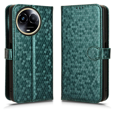 Custodia Portafoglio In Pelle Cover con Supporto C01X per Realme V50 5G Verde