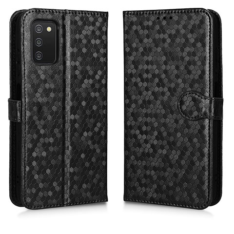 Custodia Portafoglio In Pelle Cover con Supporto C01X per Samsung Galaxy A03s Nero