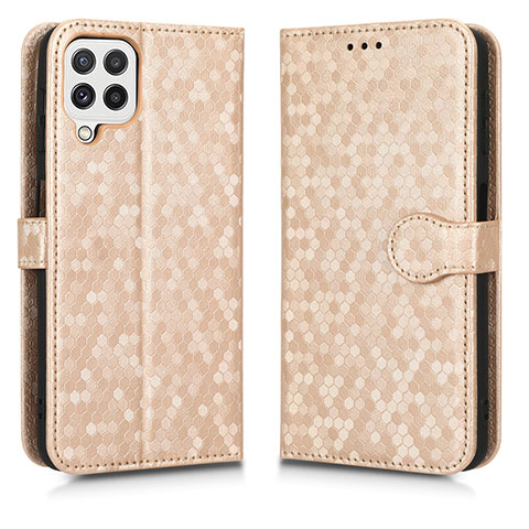 Custodia Portafoglio In Pelle Cover con Supporto C01X per Samsung Galaxy A12 Nacho Oro