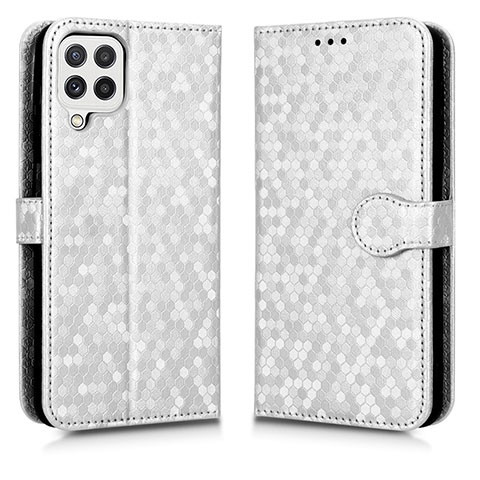 Custodia Portafoglio In Pelle Cover con Supporto C01X per Samsung Galaxy A22 4G Argento