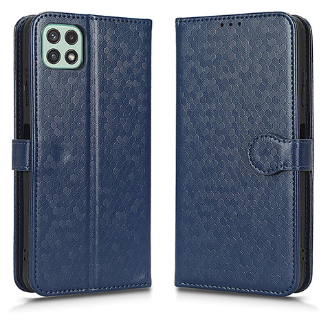 Custodia Portafoglio In Pelle Cover con Supporto C01X per Samsung Galaxy A22 5G Blu