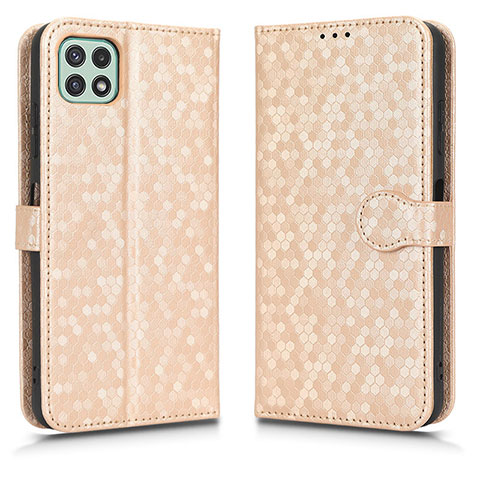 Custodia Portafoglio In Pelle Cover con Supporto C01X per Samsung Galaxy A22s 5G Oro