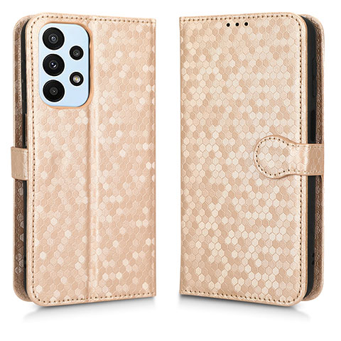 Custodia Portafoglio In Pelle Cover con Supporto C01X per Samsung Galaxy A23 4G Oro