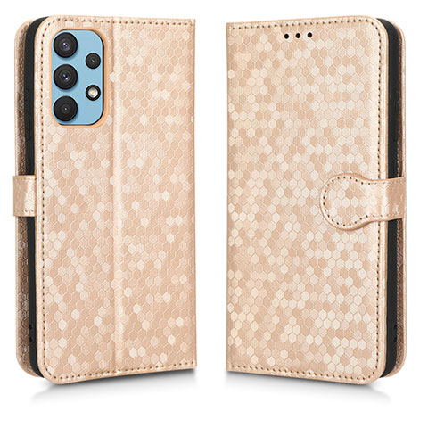 Custodia Portafoglio In Pelle Cover con Supporto C01X per Samsung Galaxy A32 4G Oro