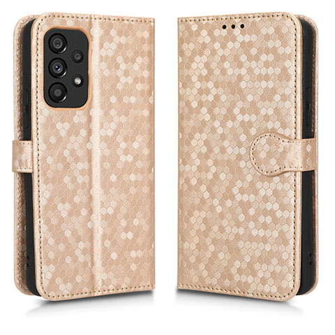 Custodia Portafoglio In Pelle Cover con Supporto C01X per Samsung Galaxy A53 5G Oro