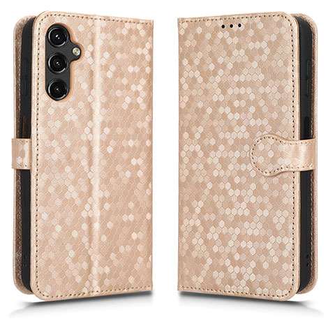 Custodia Portafoglio In Pelle Cover con Supporto C01X per Samsung Galaxy Jump3 5G Oro