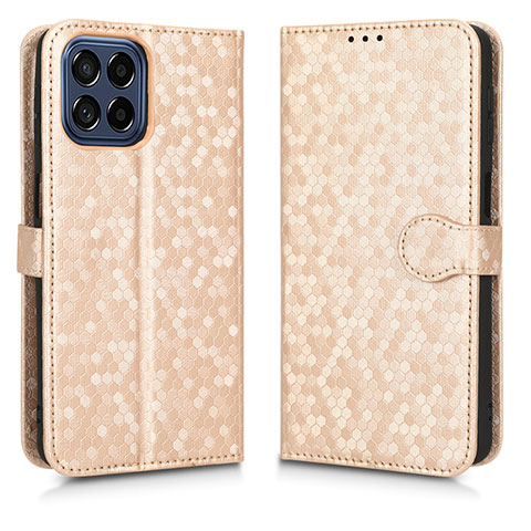 Custodia Portafoglio In Pelle Cover con Supporto C01X per Samsung Galaxy M53 5G Oro